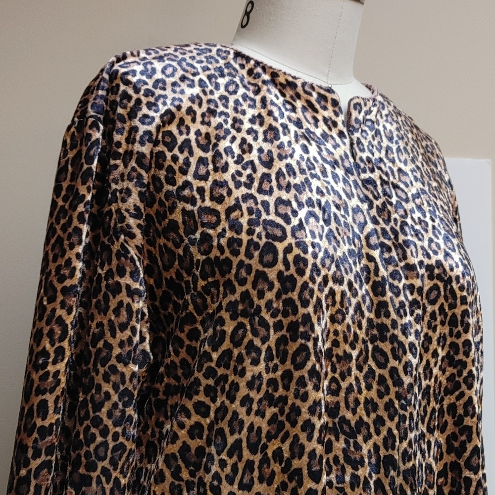 VTG Ruth Norman New York Velour Animal Print Caftan M/L - Picture 12 of 17